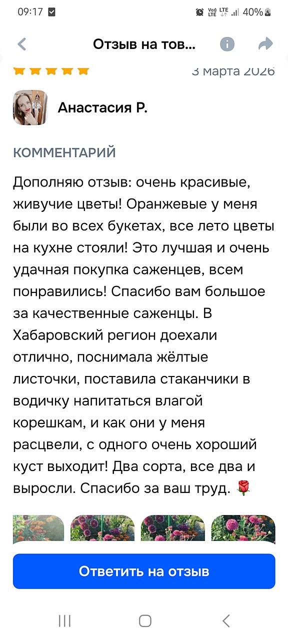 Отзыв из нашего магазина ЖиваяФантазия на Озон