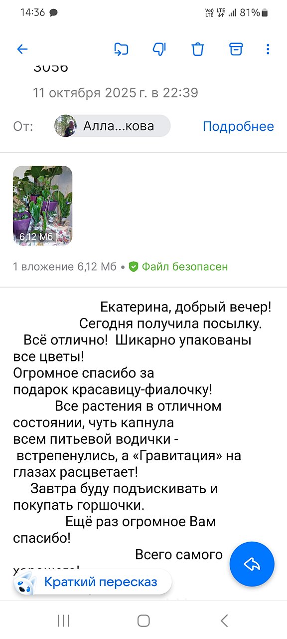 Посылочка в Москву, благодарим за отзыв Аллу М.